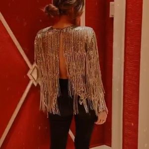 Sequin&fringe blouse